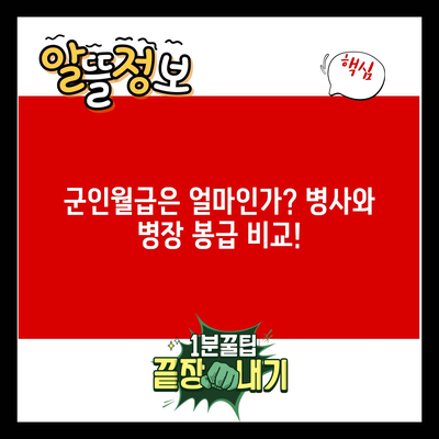 군인월급은 얼마인가? 병사와 병장 봉급 비교!