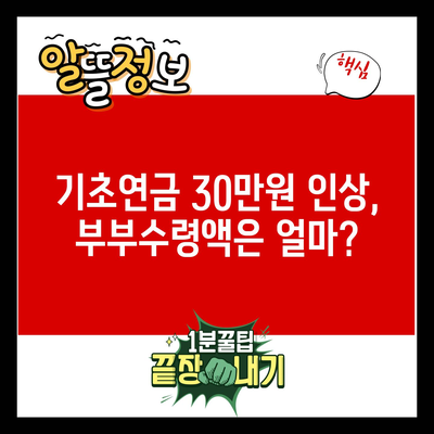 기초연금 30만원 인상, 부부수령액은 얼마?