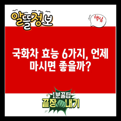 국화차 효능 6가지, 언제 마시면 좋을까?