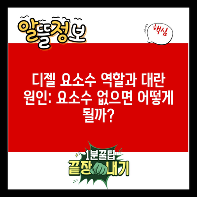 디젤 요소수 역할과 대란 원인: 요소수 없으면 어떻게 될까?