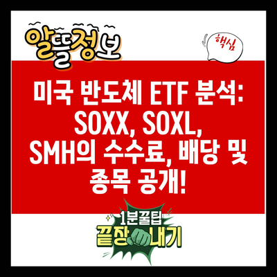 미국 반도체 ETF 분석: SOXX, SOXL, SMH의 수수료, 배당 및 종목 공개!