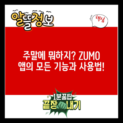 주말에 뭐하지? ZUMO 앱의 모든 기능과 사용법!