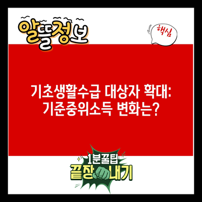 기초생활수급 대상자 확대: 기준중위소득 변화는?