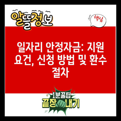 일자리 안정자금: 지원 요건, 신청 방법 및 환수 절차