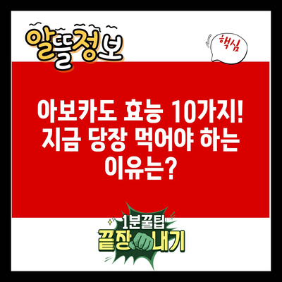 아보카도 효능 10가지! 지금 당장 먹어야 하는 이유는?