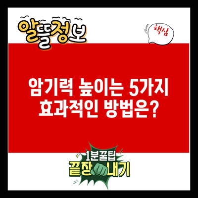 암기력 높이는 5가지 효과적인 방법은?