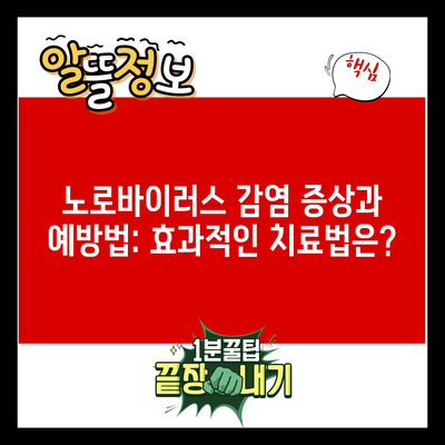 노로바이러스 감염 증상과 예방법: 효과적인 치료법은?