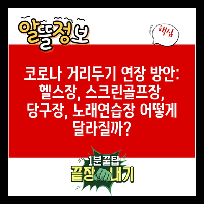 코로나 거리두기 연장 방안: 헬스장, 스크린골프장, 당구장, 노래연습장 어떻게 달라질까?