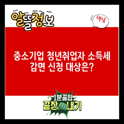 중소기업 청년취업자 소득세 감면 신청 대상은?