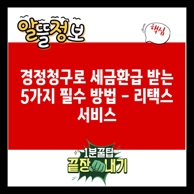 경정청구로 세금환급 받는 5가지 필수 방법 – 리택스 서비스