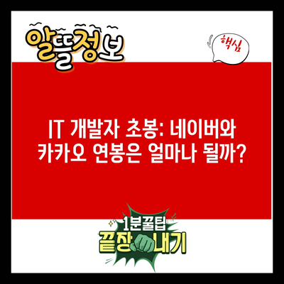 IT 개발자 초봉: 네이버와 카카오 연봉은 얼마나 될까?