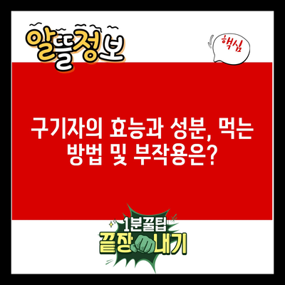 구기자의 효능과 성분, 먹는 방법 및 부작용은?