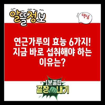 연근가루의 효능 6가지! 지금 바로 섭취해야 하는 이유는?