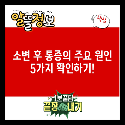 소변 후 통증의 주요 원인 5가지 확인하기!