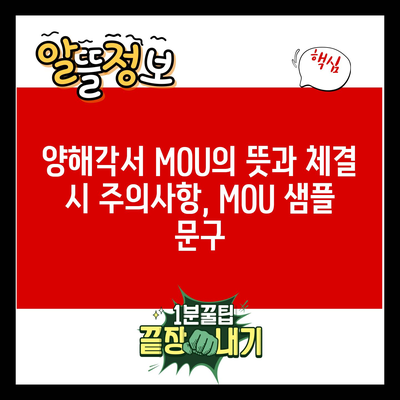 양해각서 MOU의 뜻과 체결 시 주의사항, MOU 샘플 문구