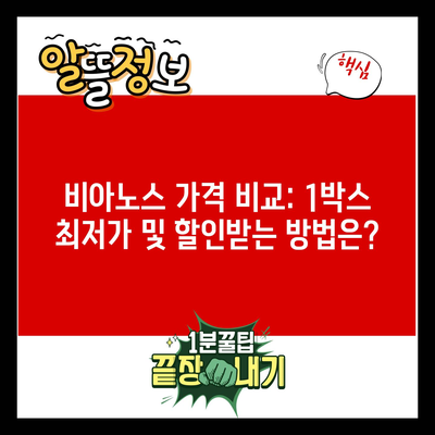 비아노스 가격 비교: 1박스 최저가 및 할인받는 방법은?