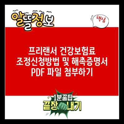 프리랜서 건강보험료 조정신청방법 및 해촉증명서 PDF 파일 첨부하기