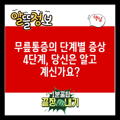 무릎통증의 단계별 증상 4단계, 당신은 알고 계신가요?