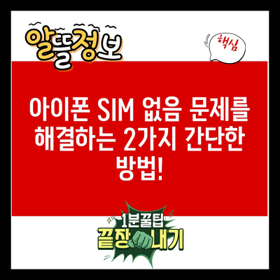 아이폰 SIM 없음 문제를 해결하는 2가지 간단한 방법!