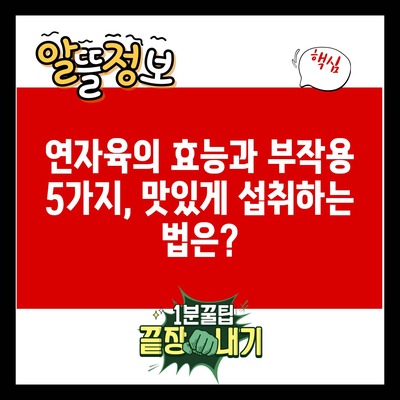 연자육의 효능과 부작용 5가지, 맛있게 섭취하는 법은?