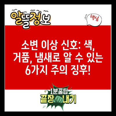 소변 이상 신호: 색, 거품, 냄새로 알 수 있는 6가지 주의 징후!