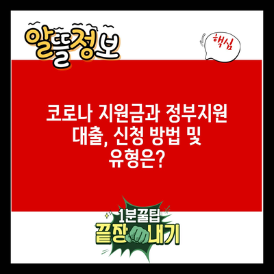 코로나 지원금과 정부지원 대출, 신청 방법 및 유형은?