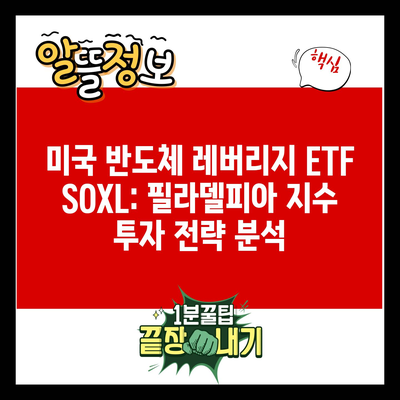 미국 반도체 레버리지 ETF SOXL: 필라델피아 지수 투자 전략 분석