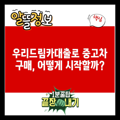 우리드림카대출로 중고차 구매, 어떻게 시작할까?