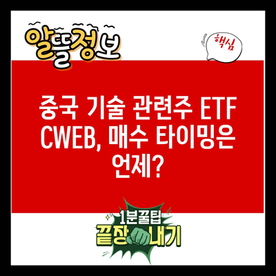 중국 기술 관련주 ETF CWEB, 매수 타이밍은 언제?