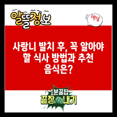 사랑니 발치 후, 꼭 알아야 할 식사 방법과 추천 음식은?