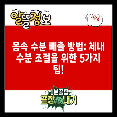 몸속 수분 배출 방법: 체내 수분 조절을 위한 5가지 팁!