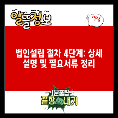 법인설립 절차 4단계: 상세 설명 및 필요서류 정리