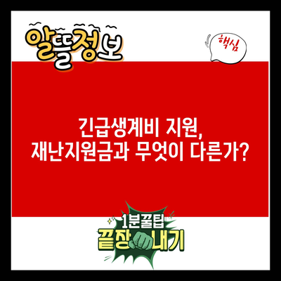 긴급생계비 지원, 재난지원금과 무엇이 다른가?