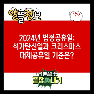 2024년 법정공휴일: 석가탄신일과 크리스마스 대체공휴일 기준은?