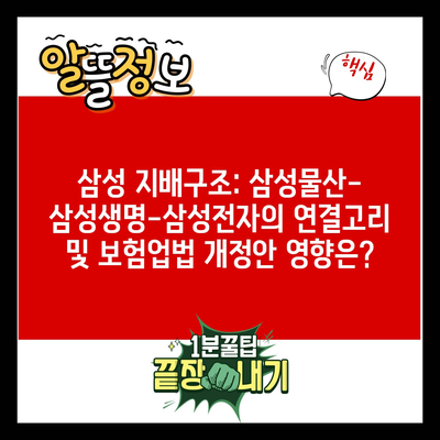 삼성 지배구조: 삼성물산-삼성생명-삼성전자의 연결고리 및 보험업법 개정안 영향은?