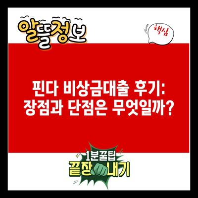 핀다 비상금대출 후기: 장점과 단점은 무엇일까?