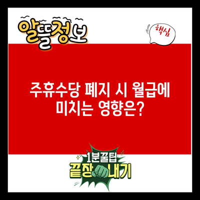 주휴수당 폐지 시 월급에 미치는 영향은?