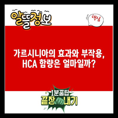 가르시니아의 효과와 부작용, HCA 함량은 얼마일까?