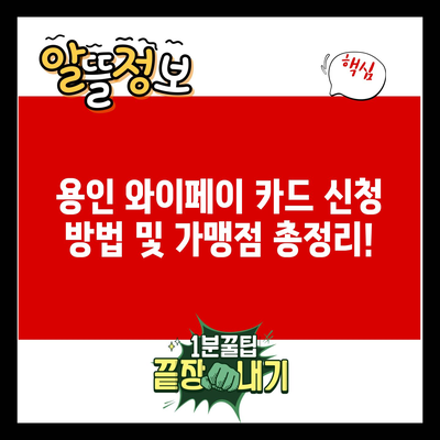 용인 와이페이 카드 신청 방법 및 가맹점 총정리!