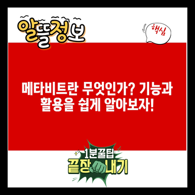 메타비트란 무엇인가? 기능과 활용을 쉽게 알아보자!