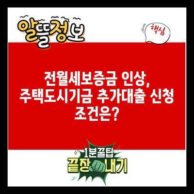 전월세보증금 인상, 주택도시기금 추가대출 신청 조건은?