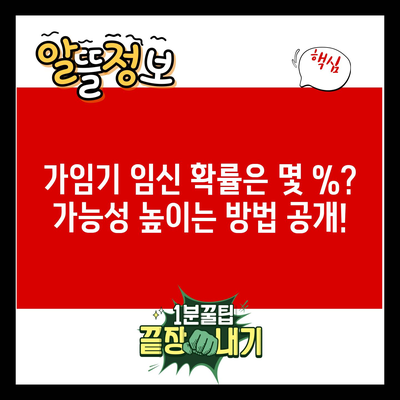 가임기 임신 확률은 몇 %? 가능성 높이는 방법 공개!