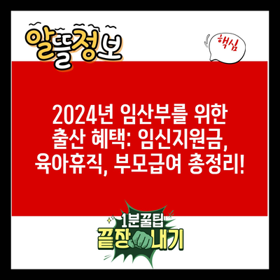 2024년 임산부를 위한 출산 혜택: 임신지원금, 육아휴직, 부모급여 총정리!