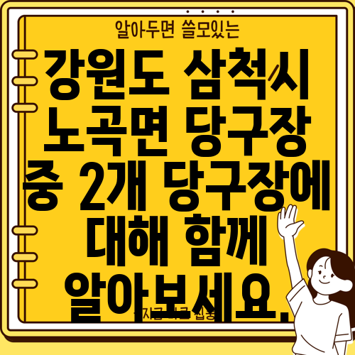 강원도 삼척시 노곡면 당구장 중 2개 당구장에 대해 함께 알아보세요.