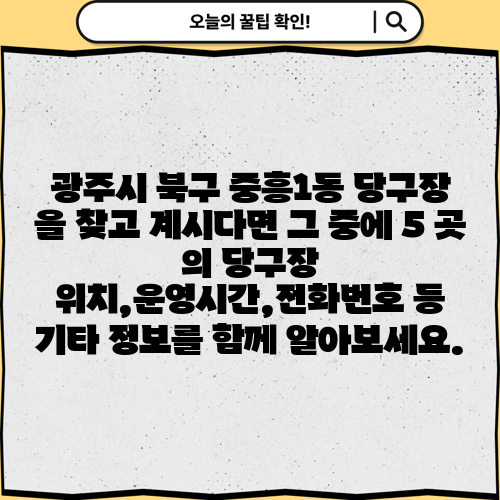 광주시 북구 중흥1동 당구장 을 찾고 계시다면 그 중에 5 곳 의 당구장 위치,운영시간,전화번호 등 기타 정보를 함께 알아보세요.