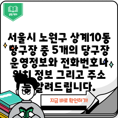 서울시 노원구 상계10동 당구장 중 5개의 당구장 운영정보와 전화번호나 위치 정보 그리고 주소 등 알려드립니다.