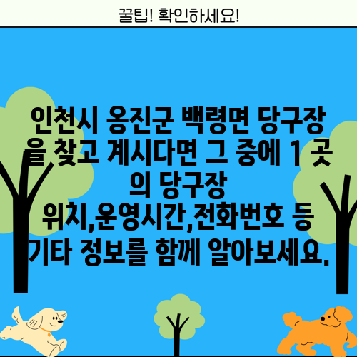 인천시 옹진군 백령면 당구장 을 찾고 계시다면 그 중에 1 곳 의 당구장 위치,운영시간,전화번호 등 기타 정보를 함께 알아보세요.
