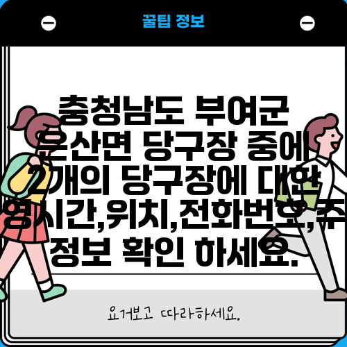 충청남도 부여군 은산면 당구장 중에 2개의 당구장에 대한 운영시간,위치,전화번호,주소 정보 확인 하세요.
