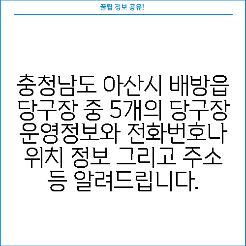 충청남도 아산시 배방읍 당구장 중 5개의 당구장 운영정보와 전화번호나 위치 정보 그리고 주소 등 알려드립니다.